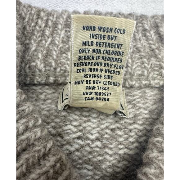 Vintage 90s LL Bean Women's XL Sweater 100% Lambs Wool Pullover Beige Grandpa - Picture 7 of 7